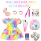 K.T. Fancy 18 Inch Doll Clothes and Accessories - Dress Makeup Set -Included Skirt  Backpack  Headband  Cosmetic Brush  Mini Phone  Mini Comb  Stickers & Shoes