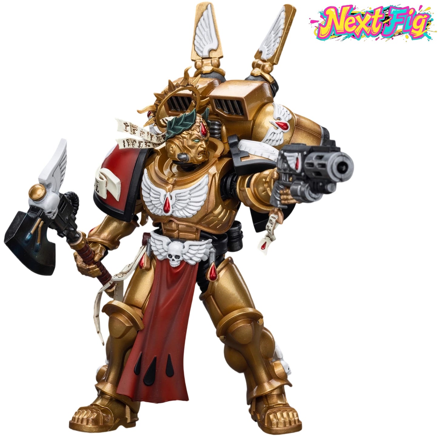 JOYTOY Commander Dante Warhammer 40K 1/18 Action Figures Blood Angels Commander Dante 4.9Inch Collectible Model Birthday Gifts Warhammer Series Model