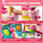 Beby Buty Ice Cream Toys Air Dry Clay Kit for Kids, 80 PCS Ice Cream Shop Set Food Toys for Kids Girls 3 4 5 6 Years Old, Preten