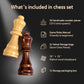 Chess Set Board Games For Adults: Handmade Walnut Wooden 15' 2 Extra Queens Folding Portable Travel Gift Idea Pieces Storage Bags Instructions