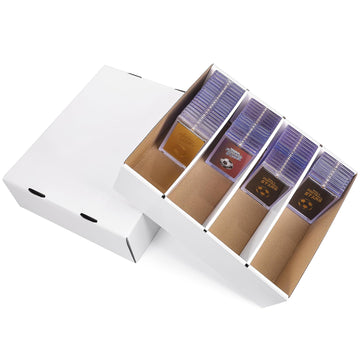 Trading Card Storage Box 4 Row Cardboard Card Storage Boxes Organizer 3000 Cards Count For Tcg, Mtg, Sports, Collection Cards