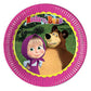 Procos 86511 Masha and Bear Paper Plates 23 cm Multi-Coloured, Multicolor