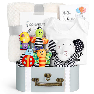 Iaovueby Baby Gift Set, Baby Shower Gifts, Black And White High Contrast Baby Toys 0-6 Months For Newborn Essentials Infant Ratt