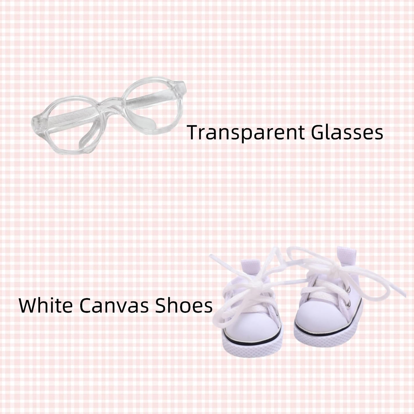 17cm Doll Designer Clothes  enhanced Dolls Halloween Clothing Outfit Accessories with Crochet Floral Tshirt  Denim Overall  Glasses  Shoes  Bucket Hat  Blue