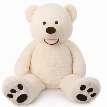 Morismos Giant Teddy Bear With Big Footprints Big Teddy Bear Plush Stuffed Animals (Beige, 51 Inches)