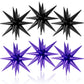6PCS Star Balloons, 22Inch Large Black Purple Star Balloon Explosion Foil Balloons Cone Spike Balloon for Birthday Graduation We