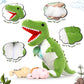 Tezituor Giant Dinosaur Stuffed Animal 23.6'' Big T-Rex Mommy Dinosaur Plush Toy With 3 Cute Baby Dinosaurs & 3 Egg Bags Inside Its Zippered Tummy For Boys Girls