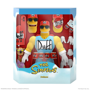 Super7 Ultimates The Simpsons Duffman 7 Action Figure with Accessories - Multicolor Collectible from Classic TV Show