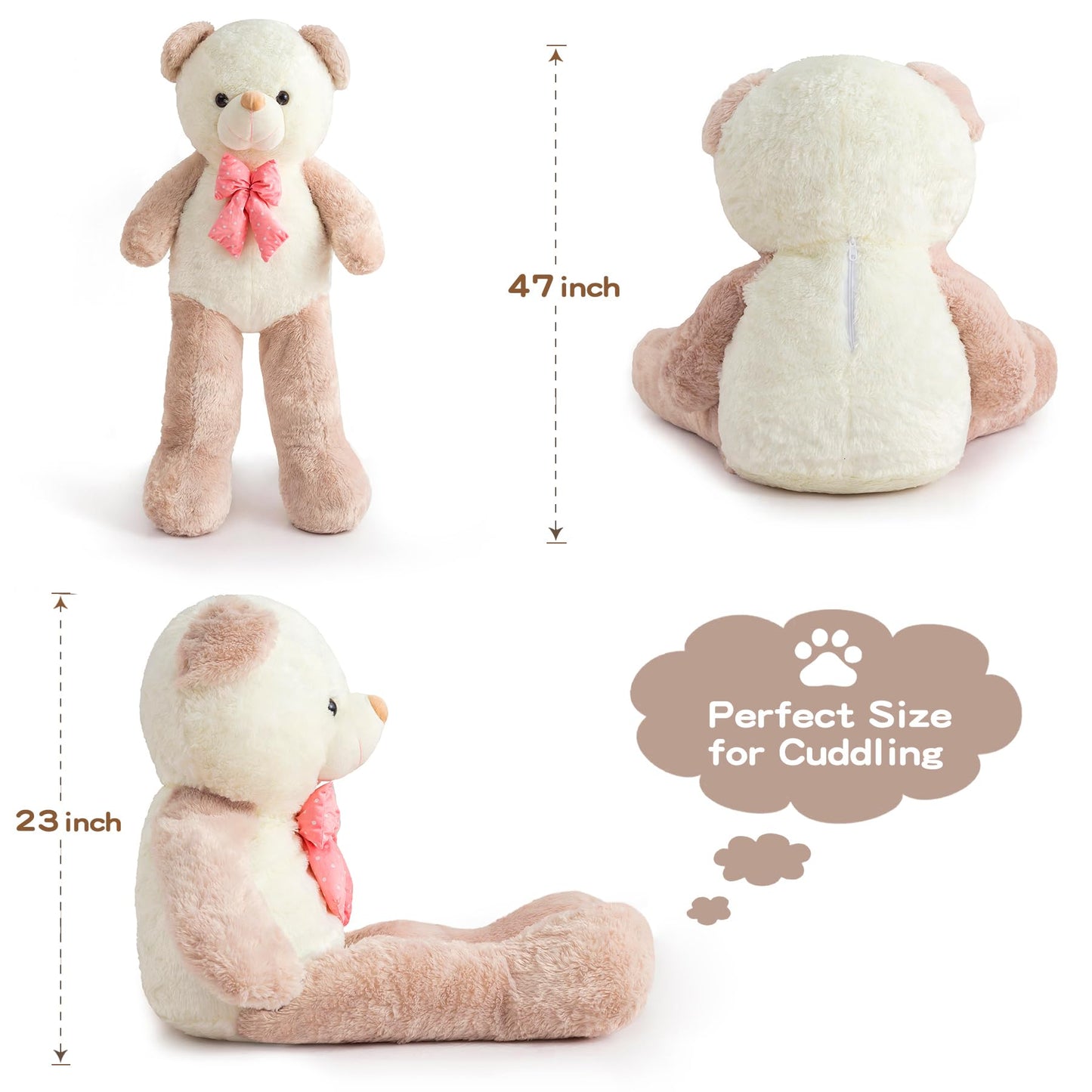 Zgxiong Giant Teddy Bear Stuffed Animals For Girls 4 Feet Big Teddy Bear Plushies Giant Stuffed Animal Large Teddy Bears Plush T