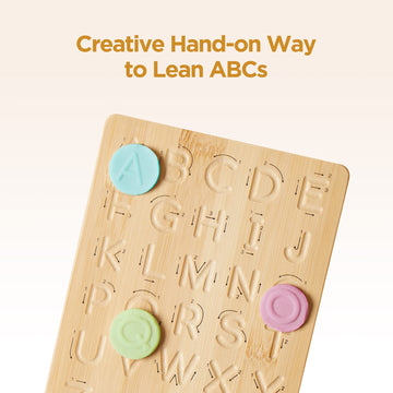 Asweets Montessori Wooden Alphabet Tracing Board,Wood Letter Practicing Board,Double-Sided Boards For Toddlers And Preschool Gif