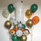 Safari Balloons, 12 Inch Jungle Party Decorations Animal Print Balloons Green Latex Balloons Leopard Zebra Tiger Printed Balloons For Jungle Safari Themed Party Dinosaur Forest Tropical Birthday Decor