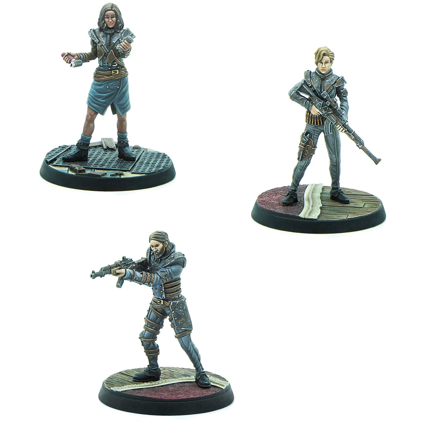 Modiphius Entertainment: Fallout: Wasteland Warfare Raiders - Operators Bosses - 3 Figures  Nuka World Wave  32mm Multi-Part Resin Unpainted Mniatures