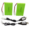 Blomiky 2 Pack 9.6V 2000Mah Nimh Rechargeable Aa Battery Packs With Standard Tamiya Connectors Plug And Usb Charge Cable For Rc
