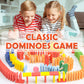 WOOD CITY 1000 Piece Wooden Dominoes Set for Kids - Colorful Stacking Blocks with Storage Bag - Educational Toy