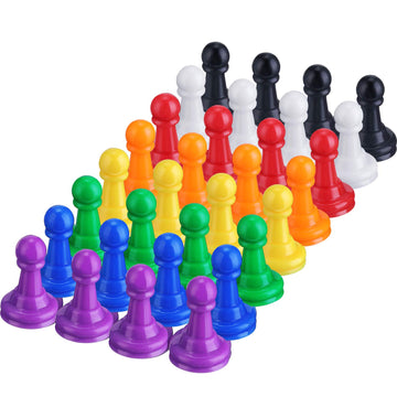 Shappy 32-Piece Multicolor Plastic Pawn Game Set for Board Games - 1 Inch Red Markers