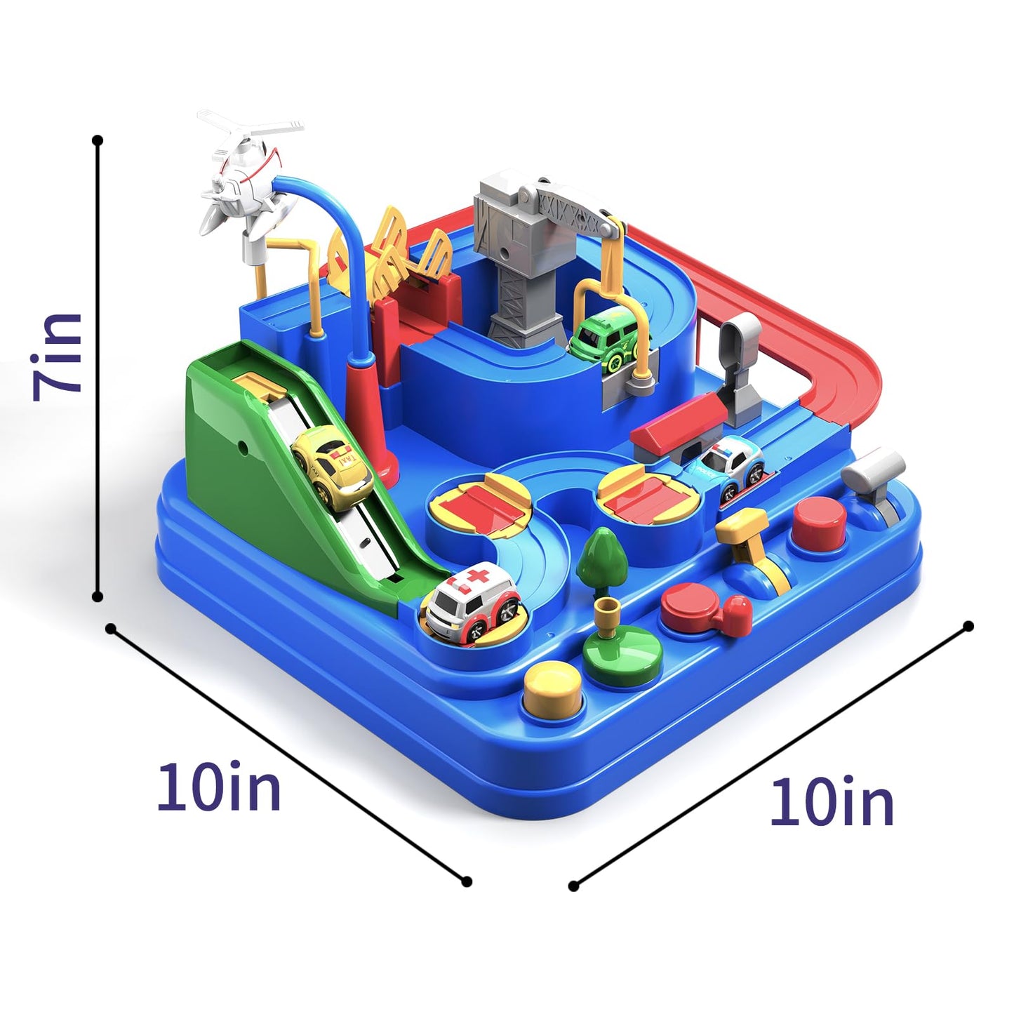 Lucky Doug Toddler Toys For 3 4 5 6 Year Old Boys, Race Car Tracks Toys For Boys, Car Rescue Adventure Preschool Educational Toys