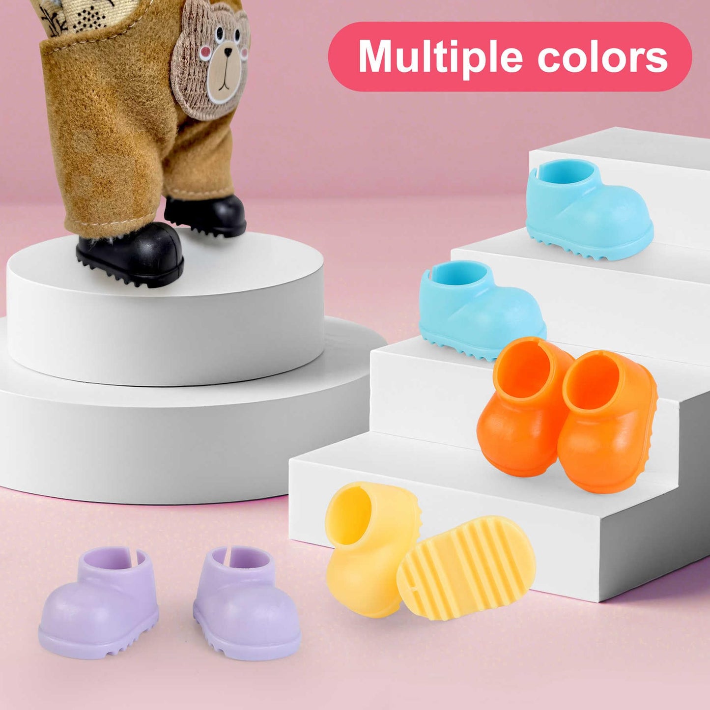 Winsenpro 10Pairs Doll Shoes Compatible with Labubu Doll 10 Colors of Shoes for 17cm Doll