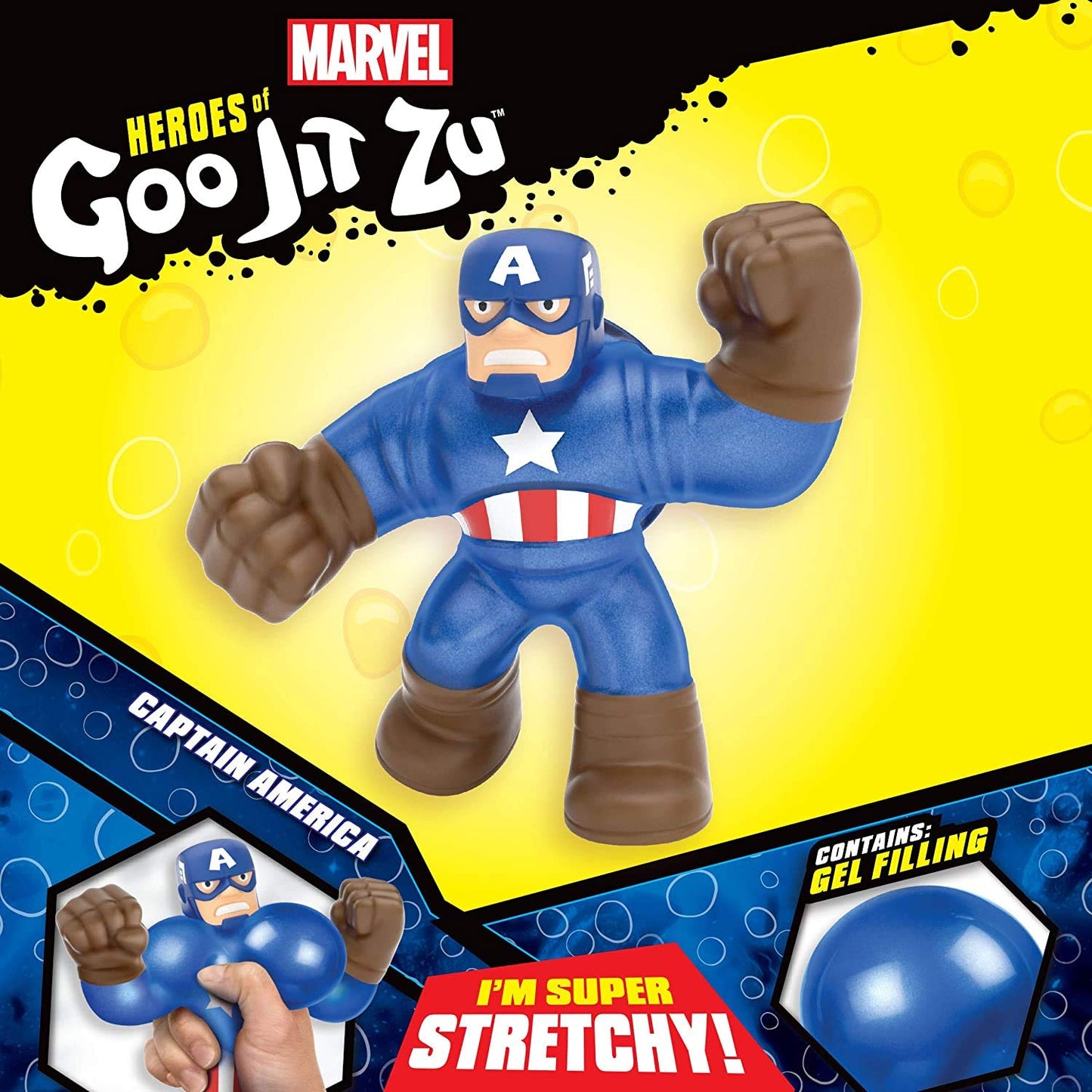 Heroes of Goo Jit Zu Marvel Hero Pack - Captain America, Multicolor, PVC, Model 41057