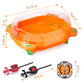 COCOFOX Battling Top Burst Toy Set - 6 Tops, 2 Launchers, Stadium - Orange - Fun for Boys & Girls 6 Years and Up