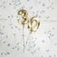 Bailym 30th Birthday Candles, Gold Wax Cake Topper for Party Decorations