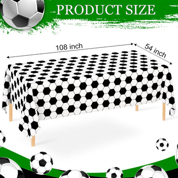Wnink 4 Pack Soccer Party Tablecloths Soccer Theme Disposable Plastic Table Cloth Soccer Sports Party Table Covers For Soccer Th
