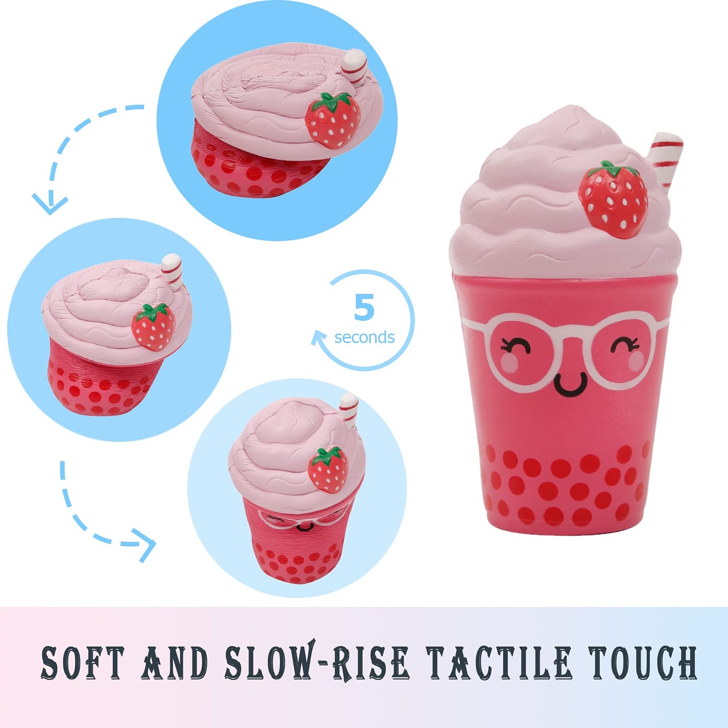 Anboor Squishies Straw Cup Jumbo Slow Rising Kawaii Scented Squishies Toys Stress Relief Kids Toys