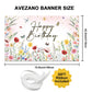 Avezano Wildflower Birthday Backdrop Girls Floral Birthday Banner Spring Wildflower Birthday Party Decorations Background 70.8 x