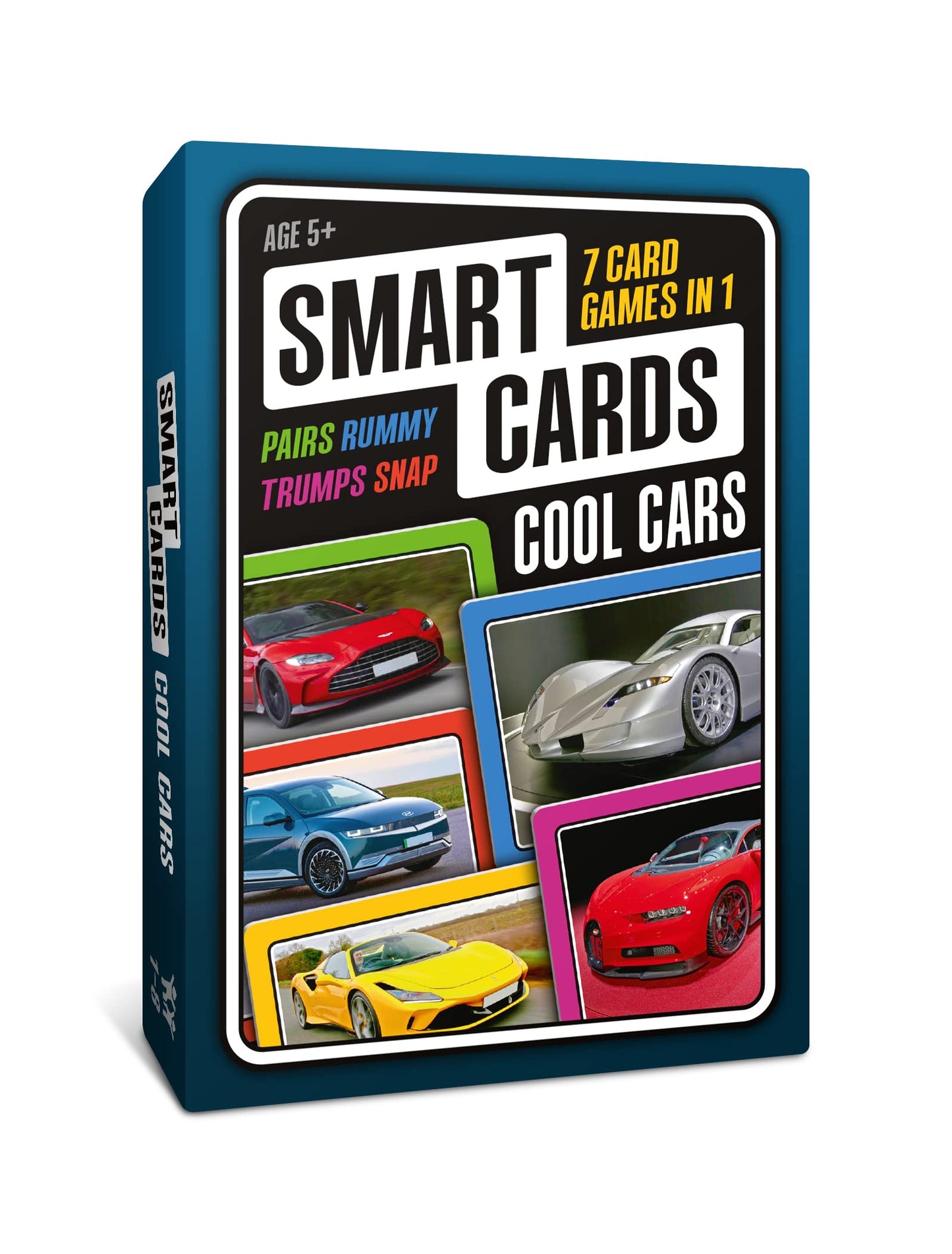 SMART CARDS Cars Card Games - Matching Pairs, Snap, Trumps, Rummy, Happy Families (8 Games To Play) | Age 5+, 1-8 Players | Fun 