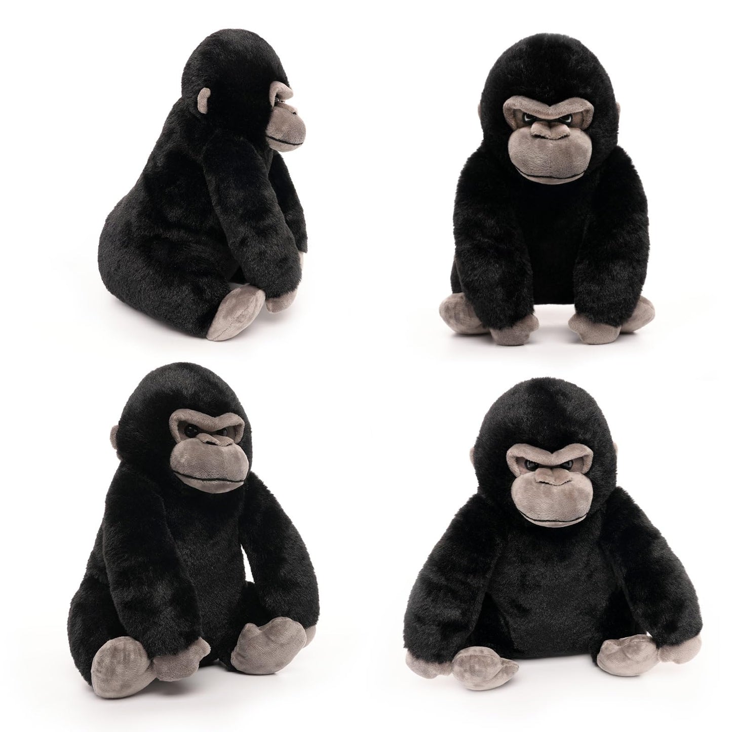 Weigedu Black Gorilla Stuffed Animals, Stuffed Gorilla, Gorilla Apes Plush Toys For Boy Girl Kids Birthday, 12 Inches
