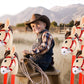 4Pcs Inflatable Stick Horse - Pony/Western Cowboy/Horse Baby Shower Birthday Party Decorations Inflatable Horse Head (Red)
