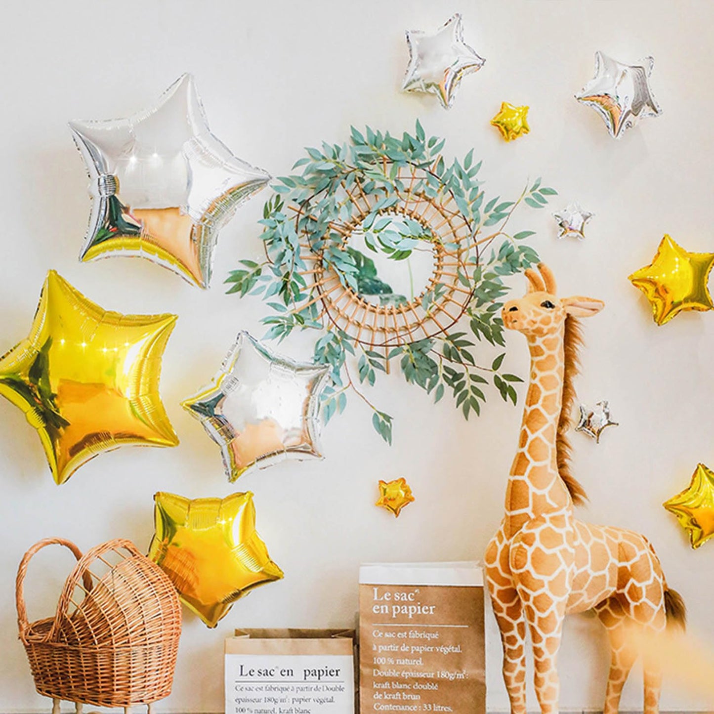 Silver Star Balloons,50 Pieces Pskjatin 5'' Star Balloons,Small Silver Foil Star Balloon Mylar Balloons For Party Decorations