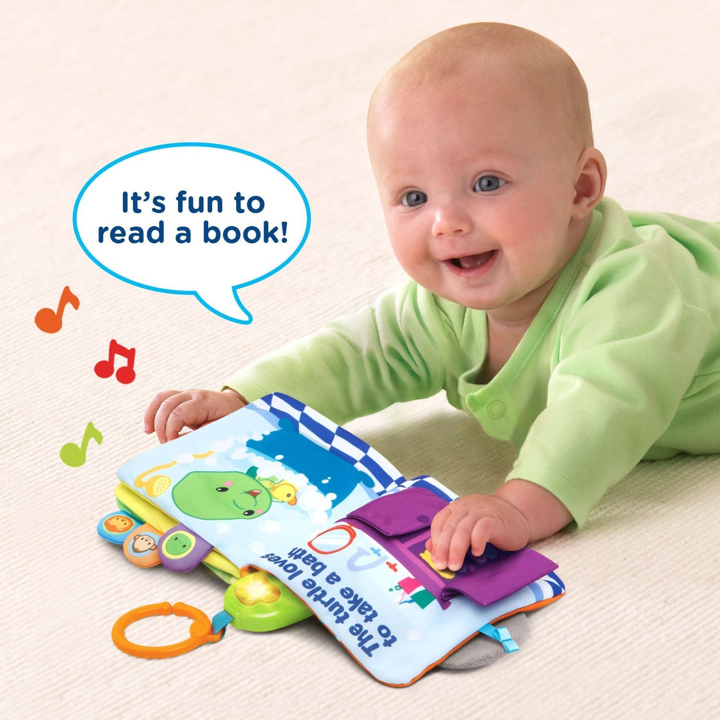 VTech Peek and Play Baby Book - Medium Plastic Toy - Green, Orange, Blue - Model 80-189300
