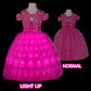 Uporpor Light Up Pink Princess Dresses For Girls Halloween Costumes Dressing Up Clothes For Little Girl Kids Party Christmas, 150