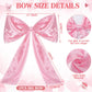 Gejoy 60 Pack Pink Bow Balloon Garland Kit - 12", 10", 5" Balloons with 27.5" Satin Bow for Wedding, Baby Shower, Bachelorette Decor