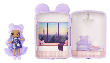 Na! Na! Na! Surprise Mini Backpack Bedroom Lizzy York Fashion Doll, Fuzzy Purple Bear Backpack, Gift For Kids, Ages 5 6 7 8+ Years