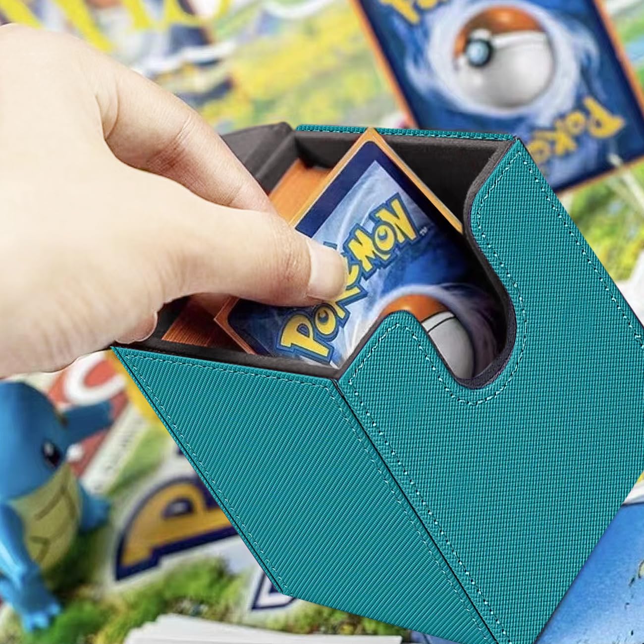 Artboutiq Trading Card Deck Box For Commander Deck Box With 2 Dividers, Card Storage Box Fits 100+ Single Sleeved Cards, Pu Leat