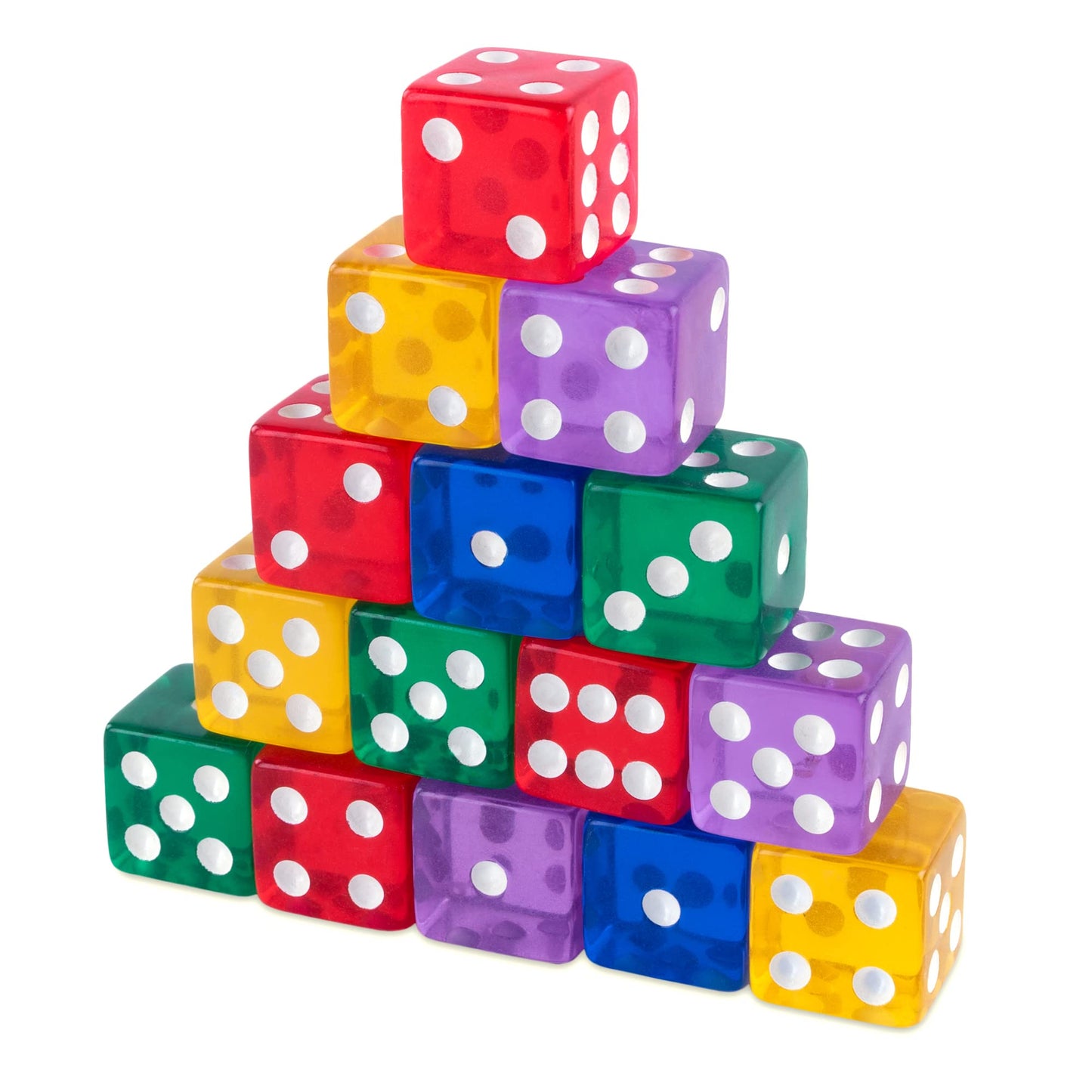 Super Z Outlet Standard 16mm Dice (Translucent Multi-Color 50pk)