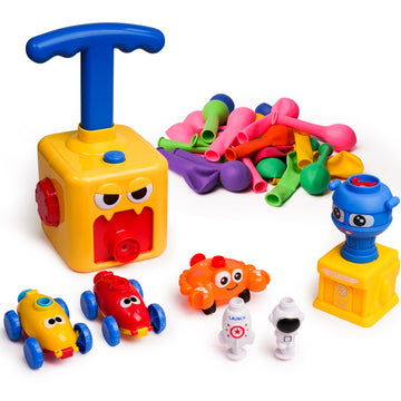 LiKee Balloon Powered Toys Monster Face Pump for 3+ Year Old Boys Girls, Car Racers Birthday Party Supplies Preschool Educationa