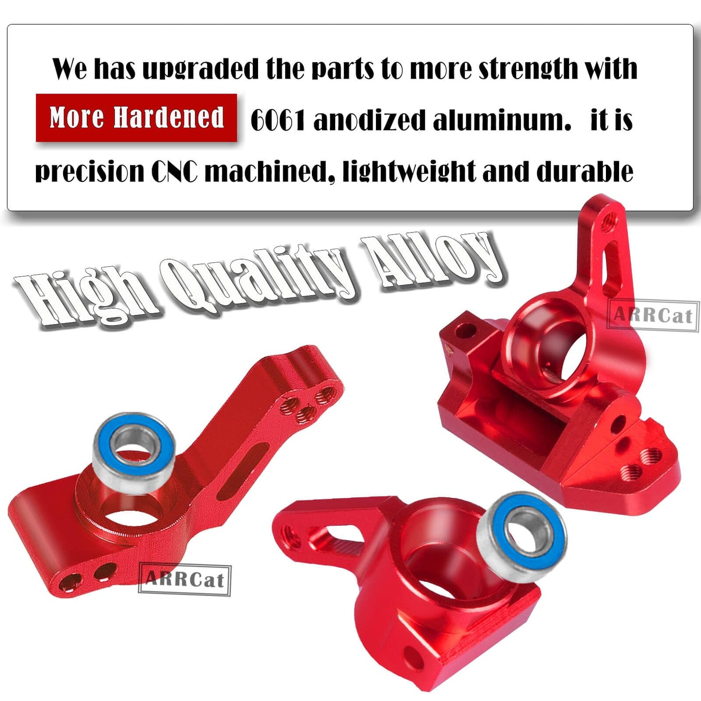 Aluminum Front Caster Block,Steering Blocks and Rear Stub Axle Carriers kit Upgrades Parts for 1/10 Slash 2WD/Stampede 2WD/Rustl