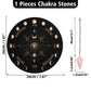 Infunly Witch Pendulum Board Eyes Runes Wooden Dowsing Planchette Board 7.9' Metaphysical Message Board With Pendulum Crystal Necklace For Beginners, Witchcraft Altar Supplies