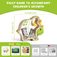 Wooden Dinosaur Triceratops Piggy Bank for Kids Money Coin Bank, Unbreakable Piggy Bank DIY Personalizable Kids Safe Money Box w
