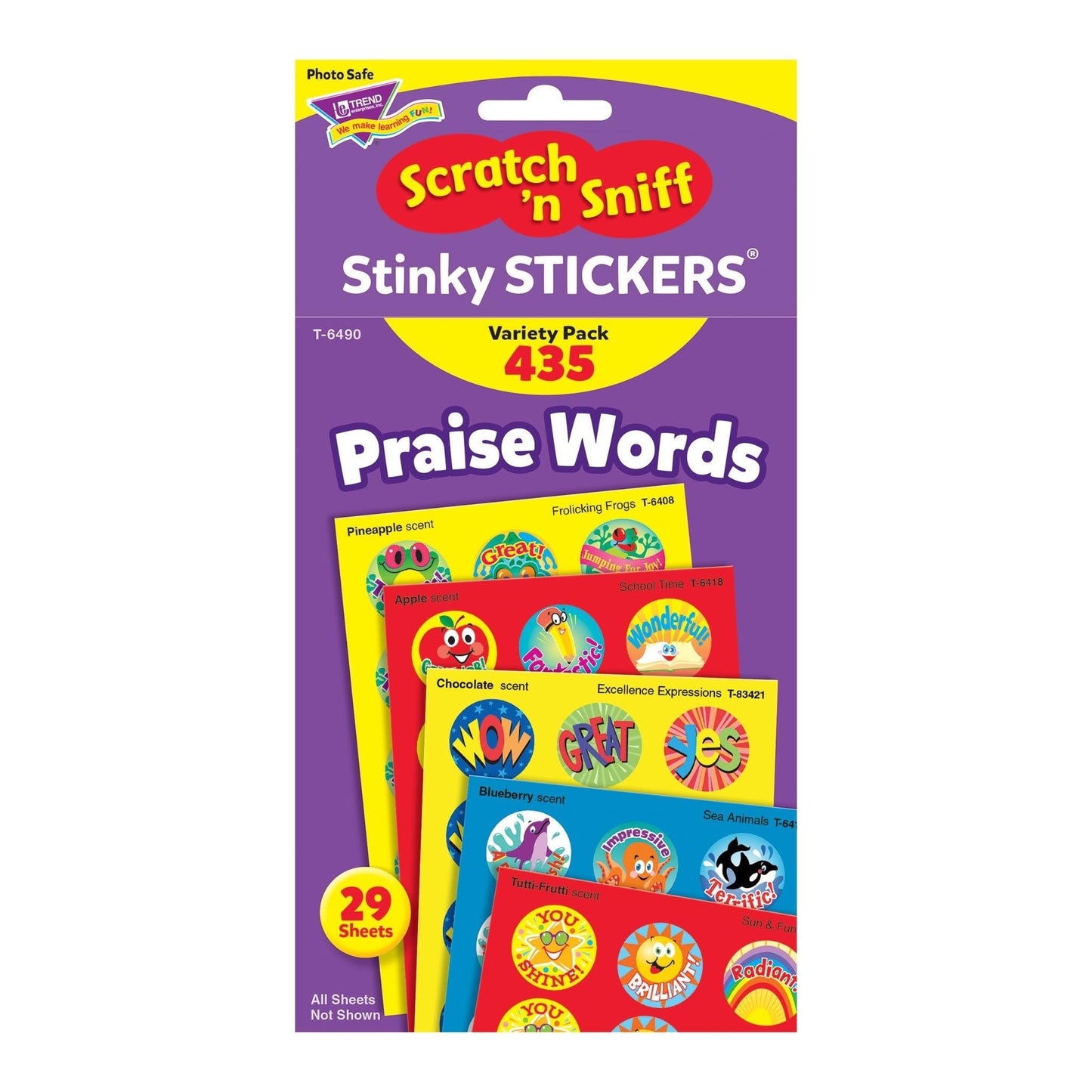 Trend Enterprises: Praise Words, Scented Scratch N Sniff Stinky Stickers, Fun for Rewards, Incentives, Crafts and as Collectibl