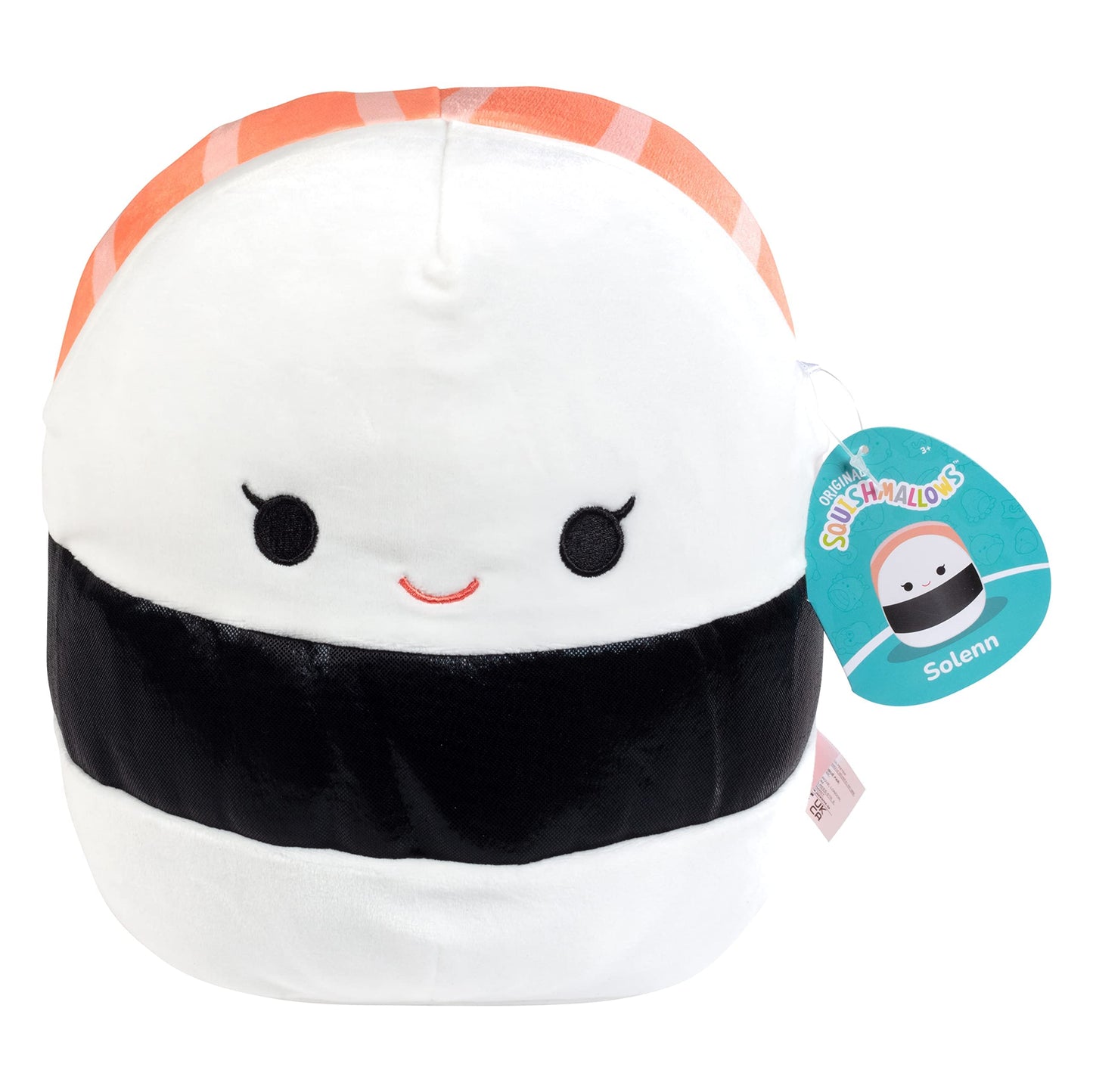 Squishmallows Original 10-Inch Solenn The Salmon Sushi Plush Toy - Soft, Collectible, Multicolor Stuffed Animal for Kids