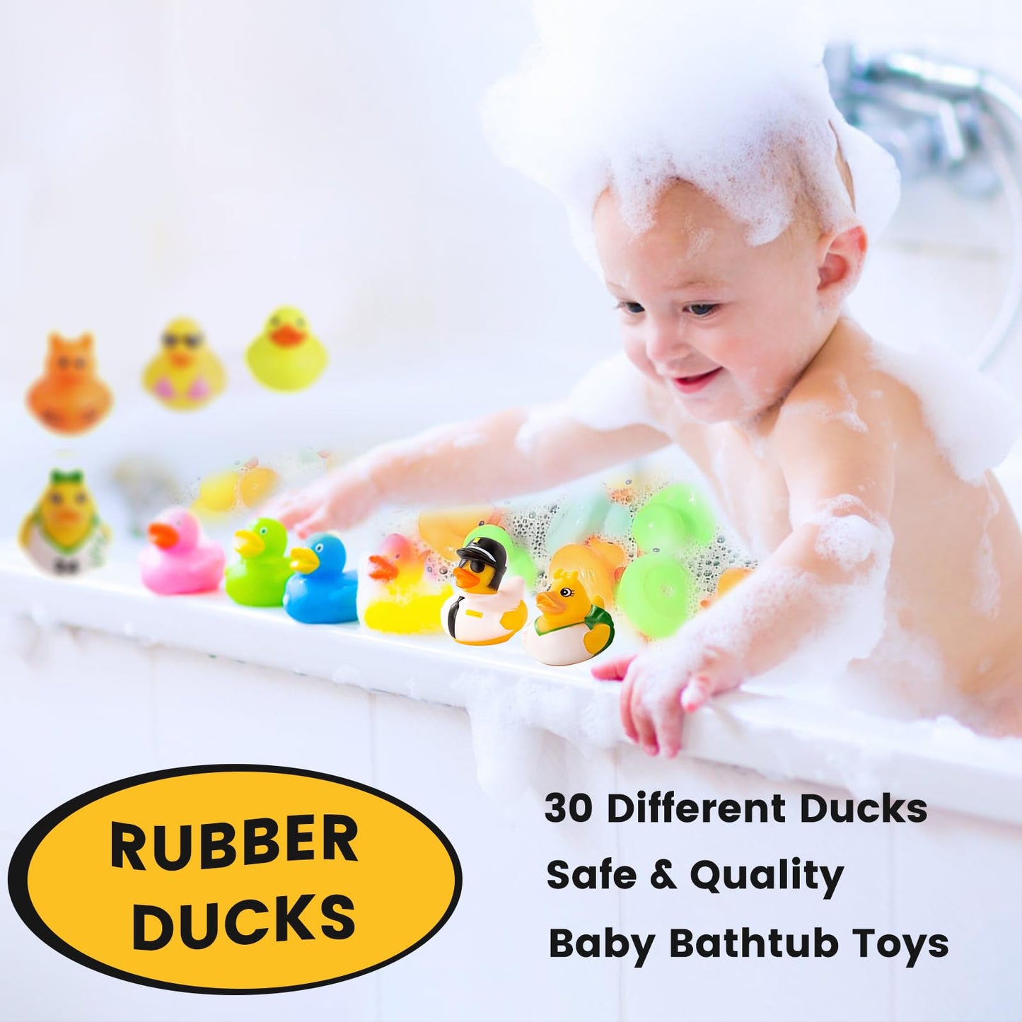 30 Pack Rubber Ducks In Bulk,Bozily Rubber Ducks Jeep Ducking Jeep Ducks For Ducking Assorted Rubber Ducks Bulk Shower Swimming