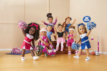 American Girl 18-inch Doll Wheelchair, Ultralight with Padded Seat, Multicolor, for Ages 6+, Model HBJ29