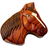 Horse - All Natural Wood Intarsia Puzzle Box - Handcrafted With Secret Compartment