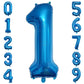 Paticool 40 Inch Blue Number Balloon 1, Large Number Foil Balloons Mylar For Girl Boy Birthday Party Celebration Decorations Sup