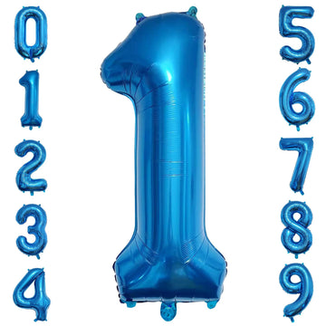 Paticool 40 Inch Blue Number Balloon 1, Large Number Foil Balloons Mylar For Girl Boy Birthday Party Celebration Decorations Sup