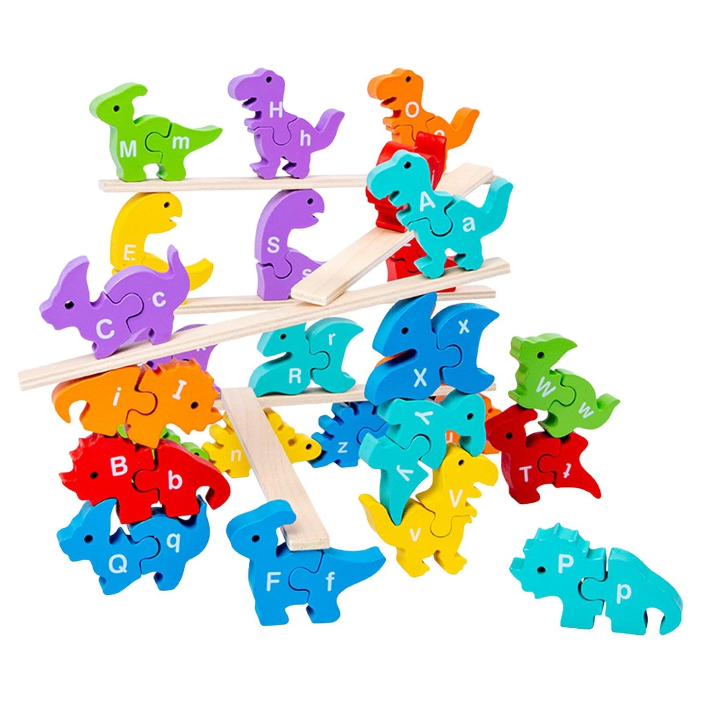 MerishoppWood Animal Blocks Montessori Dinosaur Animal Stacking Blocks Preschool|Baby|Toys For Baby|Developmental Baby Toys