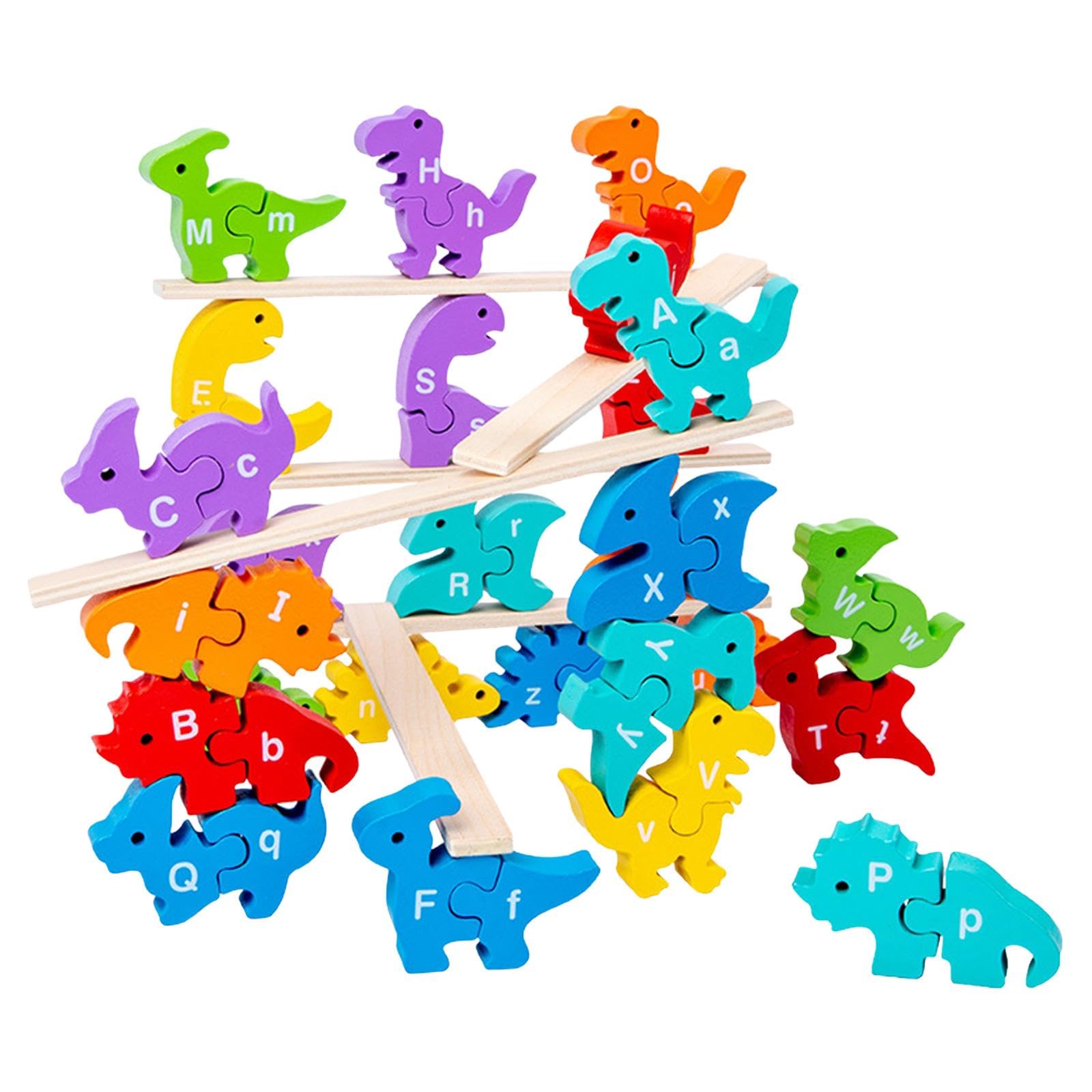 MerishoppWood Animal Blocks Montessori Dinosaur Animal Stacking Blocks Preschool|Baby|Toys For Baby|Developmental Baby Toys